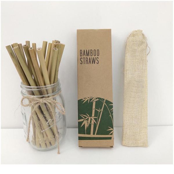 

12pcs/set reusable eco-friendly party kitchen straws bamboo drinking straws with clean brush drop shipping w sqcfil