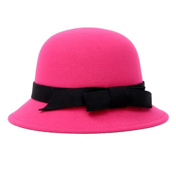 

европа англия корейский осень-зима женщин fedora caps винтажные шляпы солнца для женщин lady широкий брим войлока bowknot hat для женщин yxl, Black;white