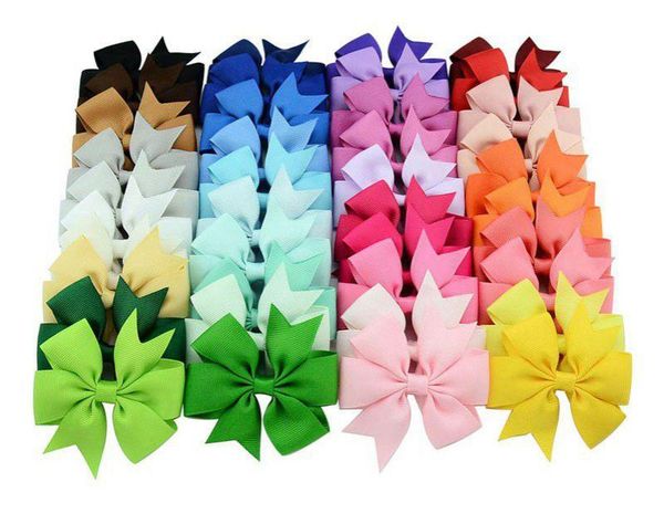

40 colors choos cute design hair bows hair pin for kids girls children baby barrettes, Slivery;white
