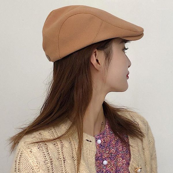 

HT3334 Berets Men Women Cap Hat Vintage Solid Adjustable Beret Cap Male Female Artist Painter Beret Hat Ivy Newsboy Flat1, Blue;gray