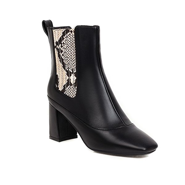 

2021 the new high-heeled riding high boots square heels serpentine with black stripe d3uc