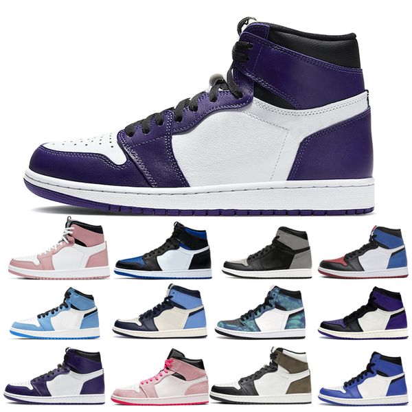 

2022 1s man's basketball shoes man turbo green unc dark mocha obsidian tie court purple toe cactus university blue what the game royal