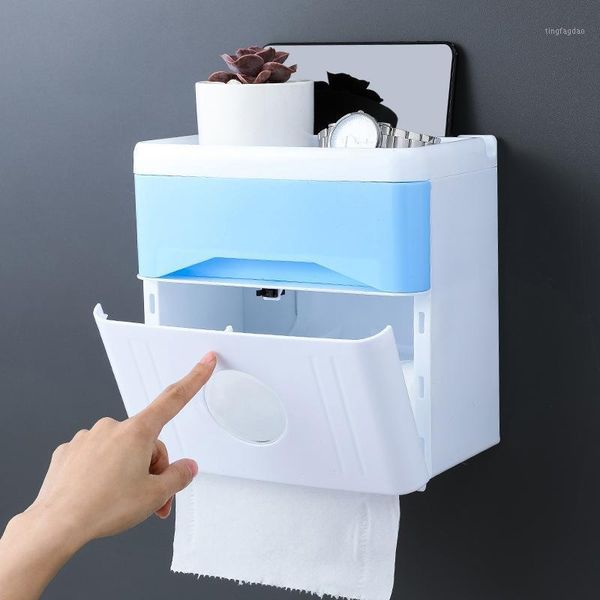 

hooks & rails tissue box with drawer multifunctional large capacity firm stable bathroom mobile phone rack paper holder accessaries containe
