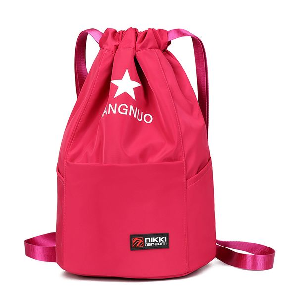 

shoulder bag light oxford cloth backbag waterproof backpack bunched pocket drawstring sports bag travel backpack size adjust