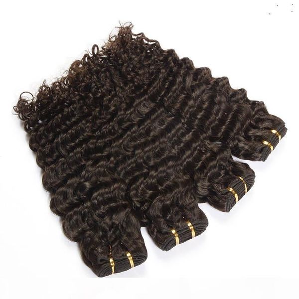 

brazilian deep wave hair extensions 100% human hair weave bundles 10 to 30 inchs brazilian non remy hair extension, Black