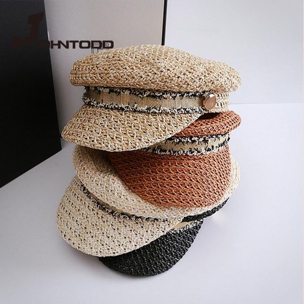 

Brand New High Quality Fashion Design Caps Wisk Material Women Straw Hat WithBreathable Sailor Hat Visor Cap Sun, Blue;gray