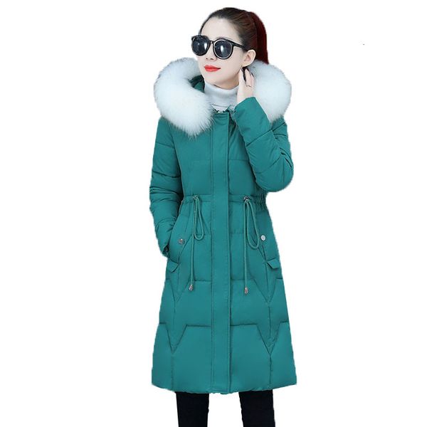 

korean new clothing female winter parkas hooded coat women mid-length slim fit thicken keep warm down cotton jacket t307, Black