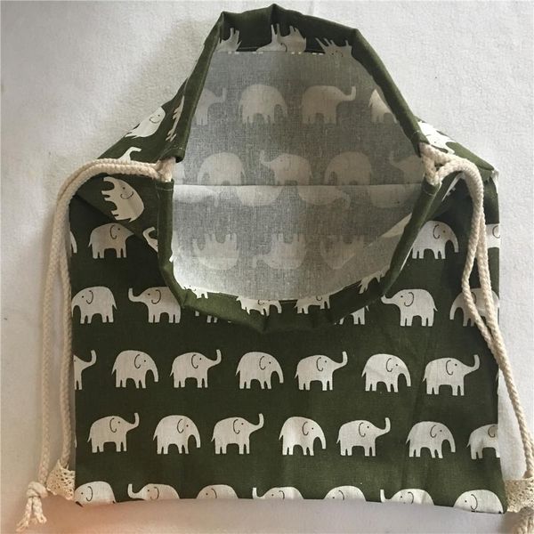 

yile handmade новое зеленое хлопковое белье древесина путешествия путешествия студенческая книга сумка напечатанный слон b417 h jllncx