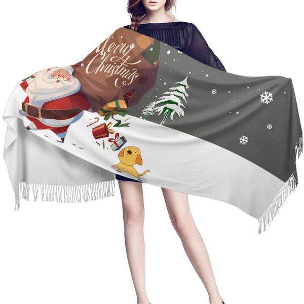 

scarves women cashmere scarf thin lady santa claus puppy gift shawls and wraps female hijab long head, Blue;gray