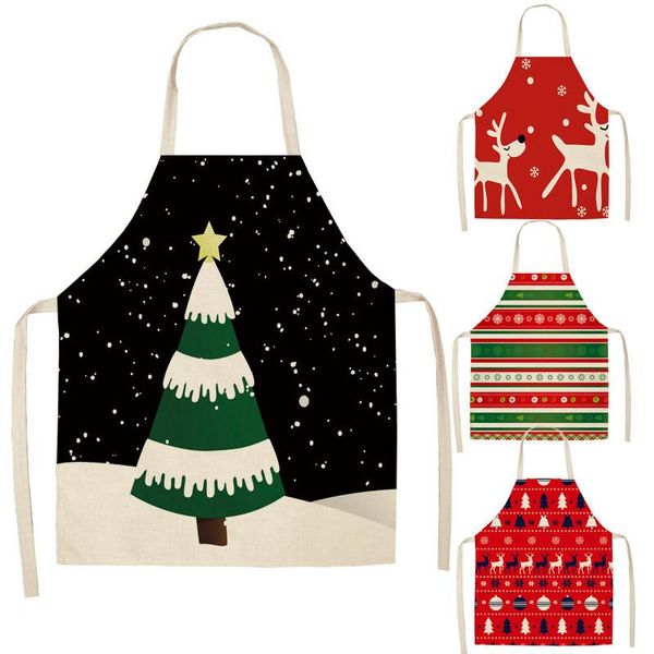 

aprons christmas santa claus print kitchen dinner party cooking bib pinafore cleaning apron