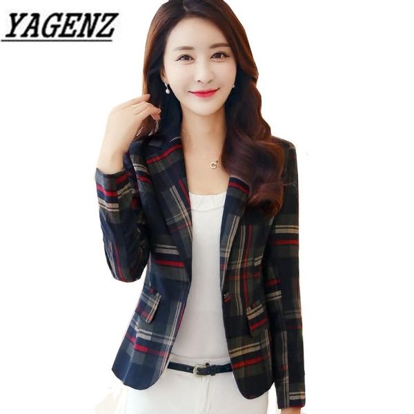 

2020 plus size 3xl women plaid office business lady blazer jacket short slim long sleeve casual suit elegant work plaid blazers, White;black