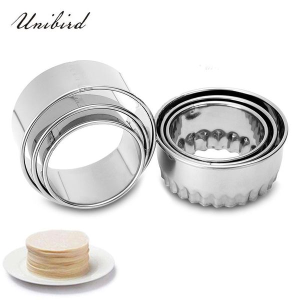 

unibird 3pcs round dumplings wrappers molds mousse cake mould stainless steel round cookie pastry dough cutter maker baking tool