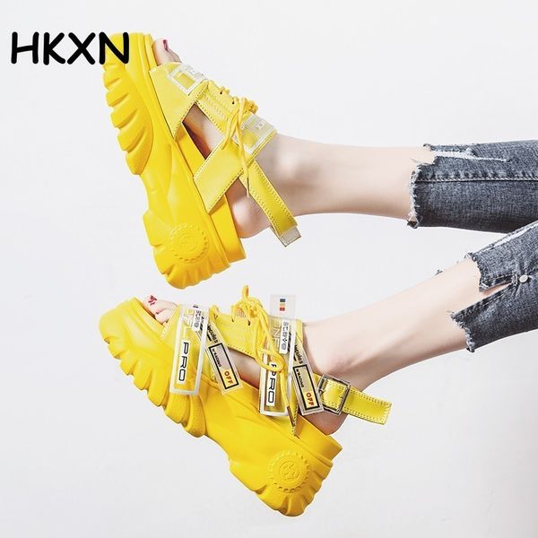 

high platform shoes women's chunky sandals 2020 fashion summer leather women thick soled beach sandal casual woman shoes y200702, Black