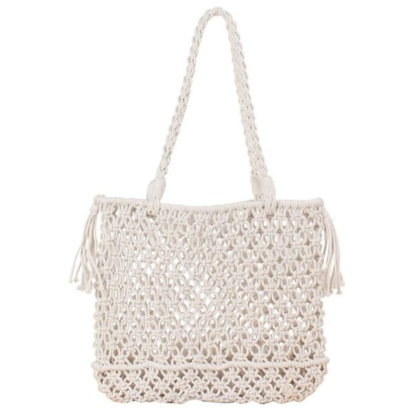 

new-fashion hollow straw bag woven bag forest female mesh rope weaving tie buckle reticulate net shoulder beach holiday bags