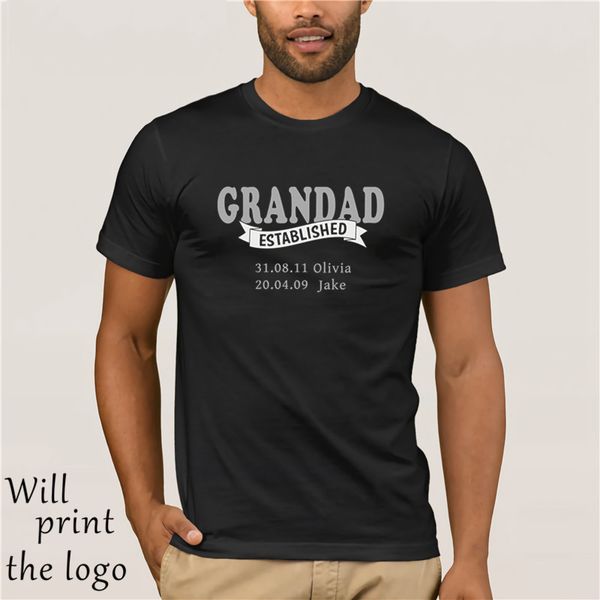 

grandad established personalised fathers day , kids names and birthdays hoodie designers t shirts sweatshirt
