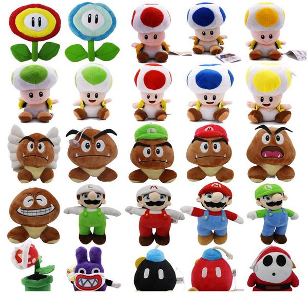 

24styles 6-25cm super mario bros boo luigi toadette mushroom goomba stealth rabbit koopa shy guy dry bones plush toys ki wmtqov