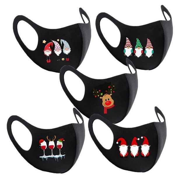 

turban christmas colorful fabric face 5pcs new reusable stylish fashionable neutral washable mask