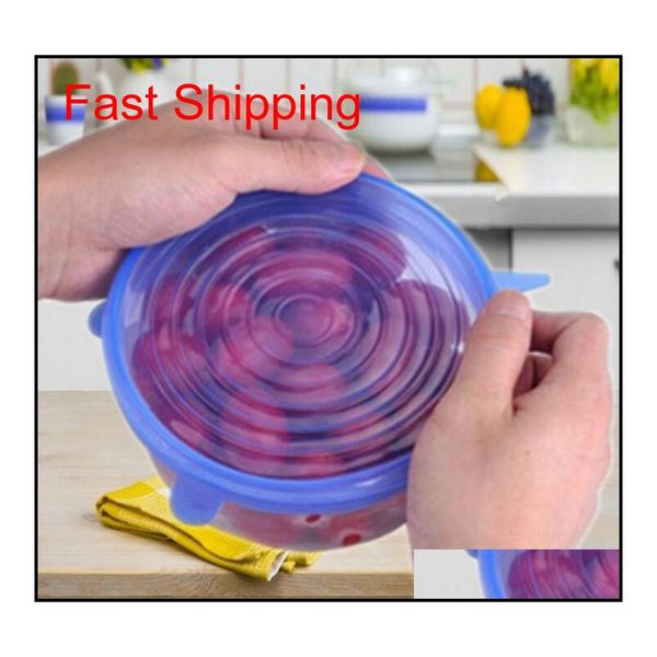 

6pcs sile stretch lids reusable airtight food storage covers durable to keep food fresh safe qylykm homes2011