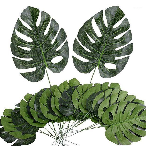 

fake faux artificial tropical palm leaves for home kitchen party decorations or handcrafts 24 counts1