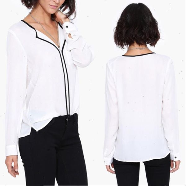 

womens spring fashion elegant modest formal imported clothing new white long sleeve loose blouses shirt
