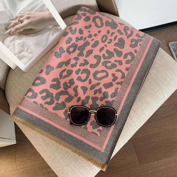 

2020 new leopard print scarf fashion versatile temperament women's square scarf size 180 75cm245q, Blue;gray