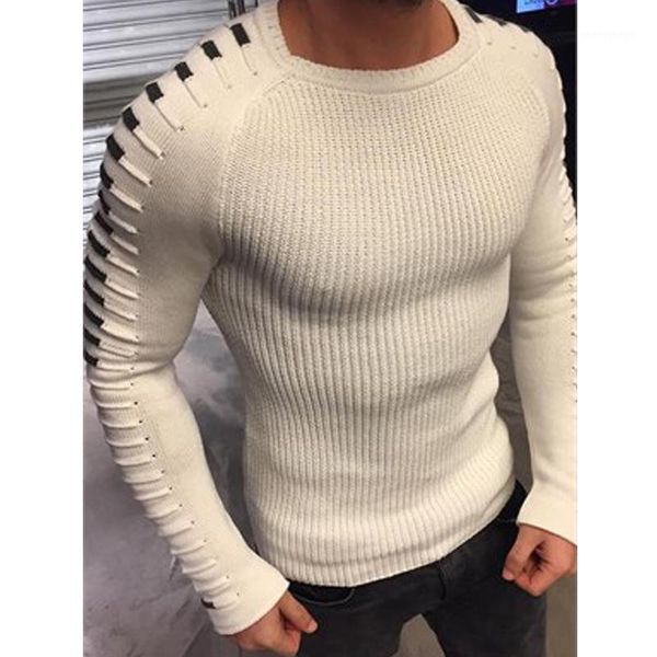 

sweater men 2018 new arrival casual pullover men autumn round neck patchwork quality knied brand male sweaters size -3xl1, White;black