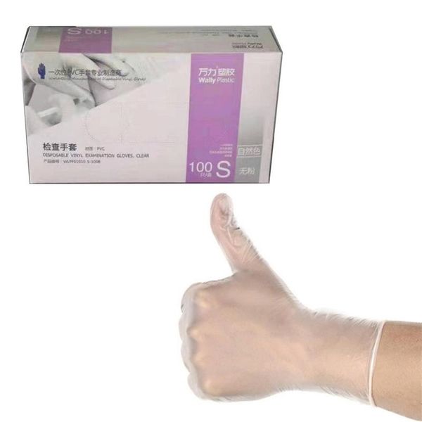 

100pcs/box disposable protective inspection clean pvc transparent glove home grade feeding cleaning gloves