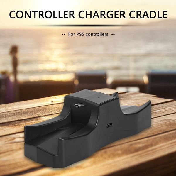 

dual charger controller charger usb fast charging dock led indicator light over-temperature protection for sony ps5