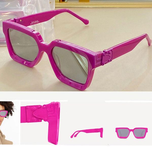 

new rose red millionaire sunglasses are women's square frame sunglasses 96006w seiko customized 1:1 mirror lens, White;black