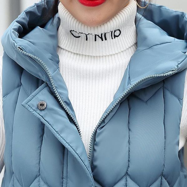 

parka women's vest down cotton jacket winter coat women clothes 2020 long vest coat female jackets korean vintage zt41941, Black;white