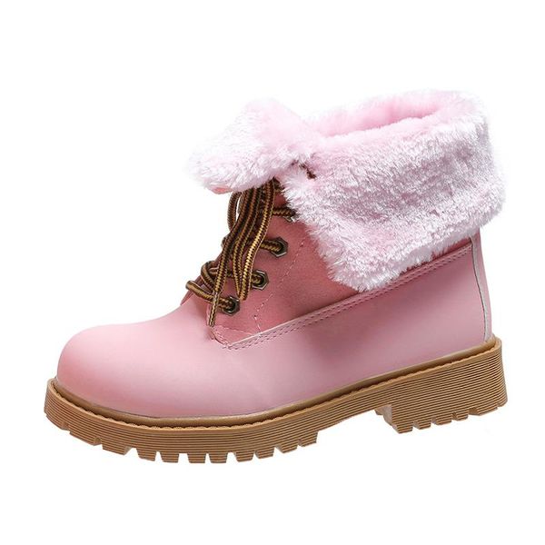 

boots wholesale platform fashion winter ankle fur snow women 2021 outdoor warm plush low heel solid shoes woman, Black
