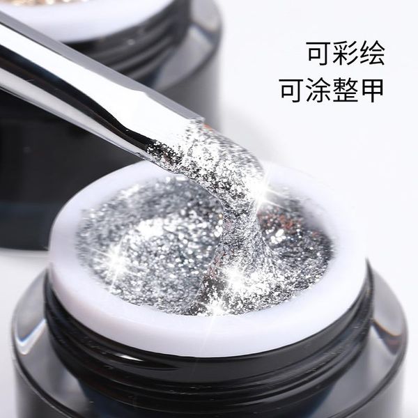 

nail gel metal effect rose gold silver uv led draw painting stamping art color polish manicure long lasting vernish, Red;pink