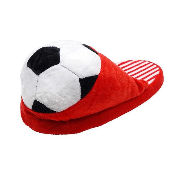 

cute cartoon football home women fur slippers winter warm plush parent-child floor slides house flat bedroom women furry slipper, Black