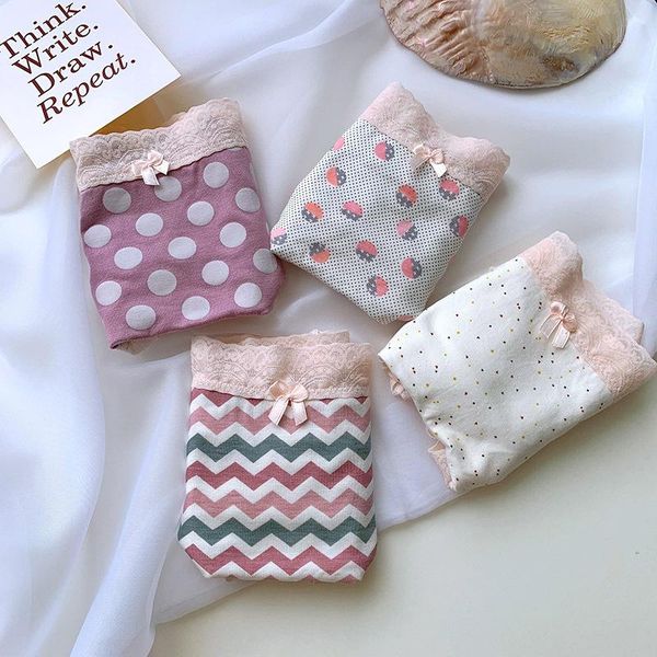 

women's underwear lace mid waist female cotton panties seamless sports lingerie, Black;pink