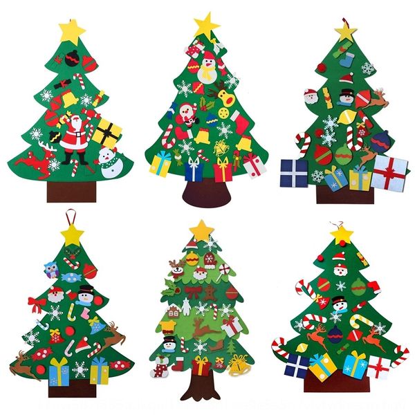 

three dimensional decoration felt christmas tree handmade diy children's puzzle christmas tree decoration diy pendant jigsaw pendant wr