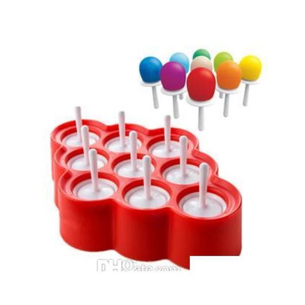 

ice lolly mould silicone mini ice pops mold ice cream ball lolly maker popsicle molds with 9 cavity diy kitchen tools gxxpp