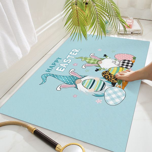 

easter floor door mat happy easter gnomes rabbit eggs doormats non slip kitchen carpet bathroom door rug 18x30in