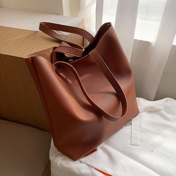 

designer pu leather shoulder bags for women 2020 new simple open handbags winter women's trending solid color hand bag