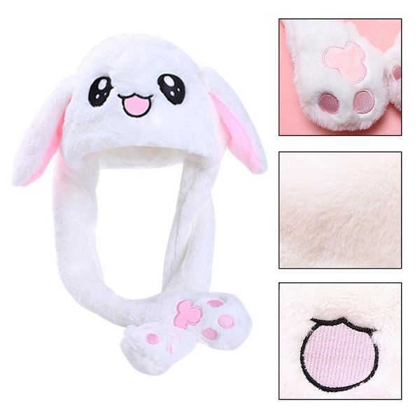 

2020 new cute ears hat plush soft and sweet with airbag hat funny gift1, Blue;gray