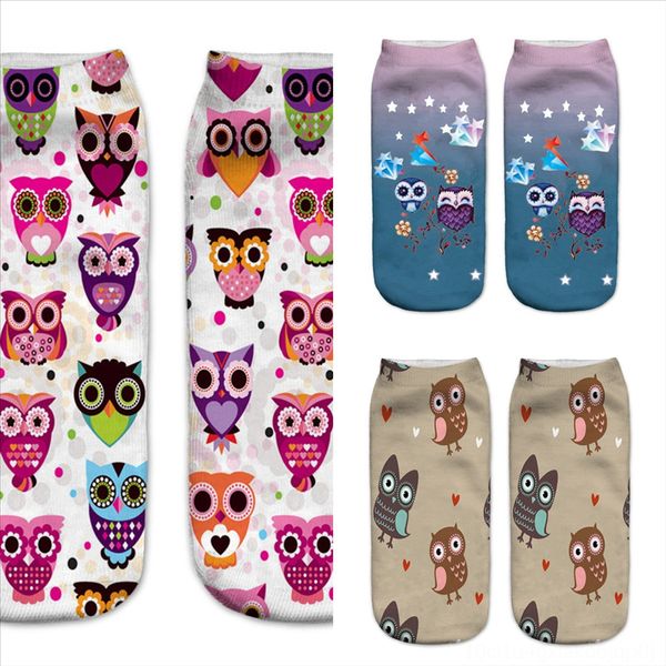 

qgoij harajuku fashion fruit pineapplecherry mens cotton happy socks baby owl sock with rubber hip hop street crew meias funny, Black