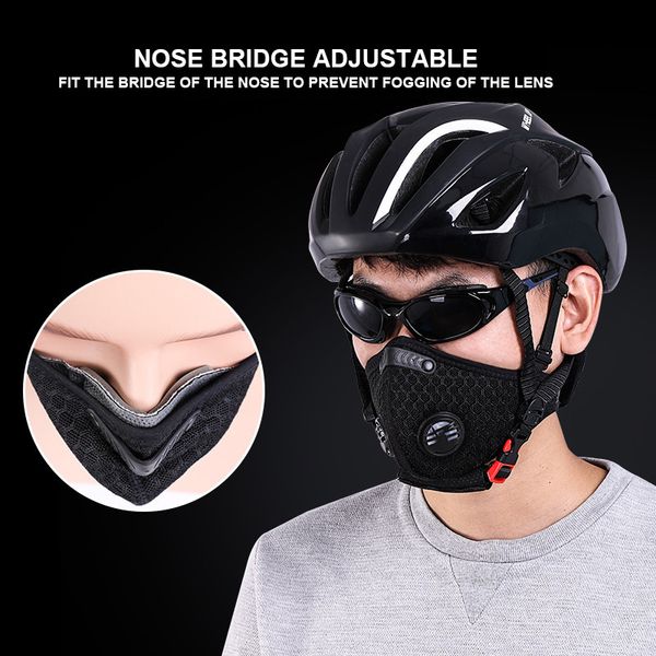 

riding windproof anti-dust activated carbon bike face mask half face outdoor sport masks with filter