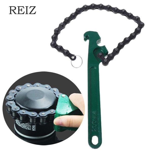 

reiz 8/12/15 inch oil chain wrench oil fuel filters alloy chain spanner hand tool for car repair remover tools high quality