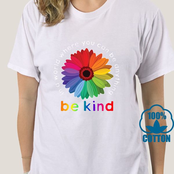 

1532d funny fashion in a world where you can be anything be kind colorful flower version2 women sport hooded sweatshirt hoodie t shirt