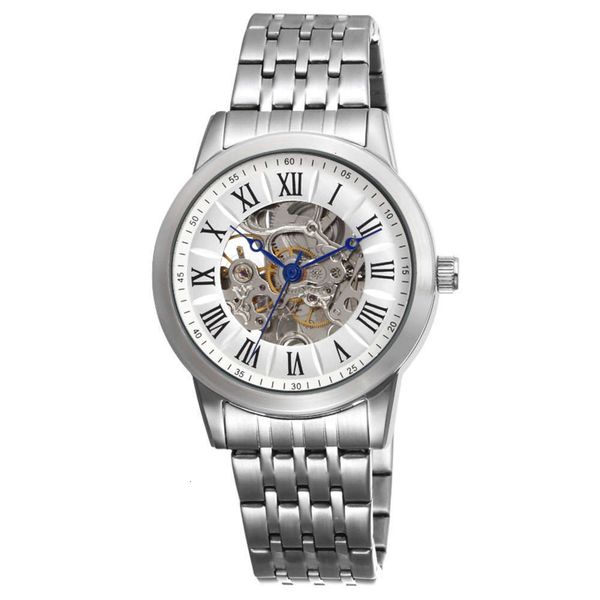 

classic time skone men's roman / pattern watch automatic hollow 3atm waterproof mechanical men's watch, Slivery;brown