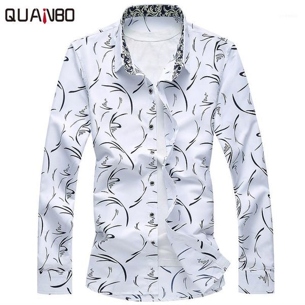 

2018 new arrivals autumn fashion brand floral shirt men clothes slim fit men long sleeve shirt mens plus size casual chemise 6xl1, White;black