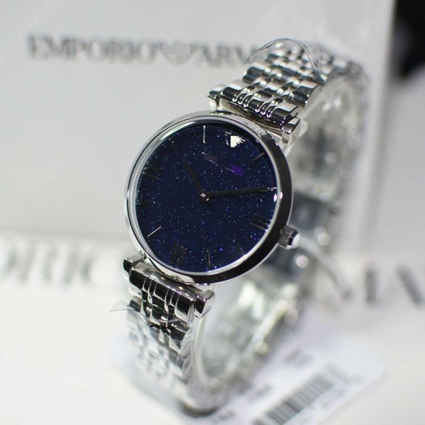 

a pointer mani watch female star ar11091 steel belt quartz watch, Slivery;brown