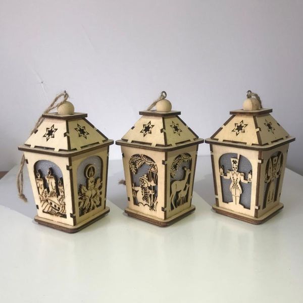 

christmas luminous cabin led wooden color hanging light creative decoration cabin christmas hanging decoration