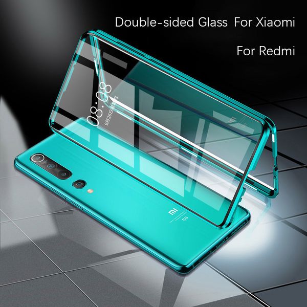 

360 магнитный металл адсорбционный чехол redmi 10x k30 k20 8 7 9s 8t для xiaomi cc9 примечание 10 9t pro 9 a3 обложка
