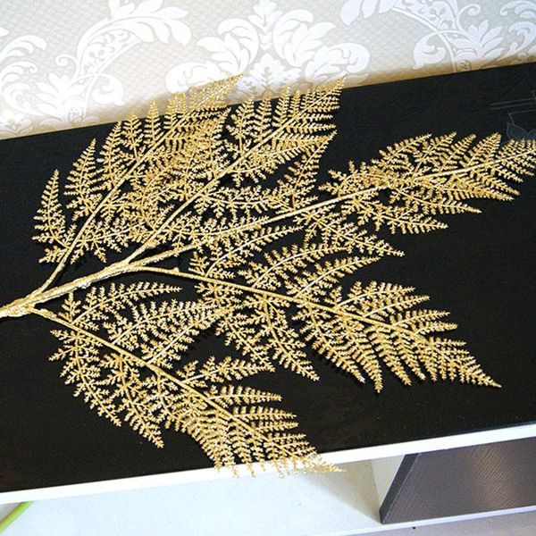 

decorative flowers & wreaths simulation gold leaf maple high imitation artificial flower silk foliage plastic diy 1pcs1