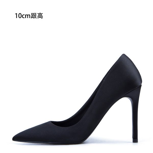 

2021 new pointed to fall of silk fine fashion woman shoes ladies xf3h, Black